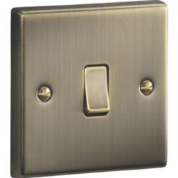 Knightsbridge  10AX 1-Gang 2-Way Light Switch  Antique Brass