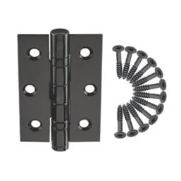 Smith & Locke  Black Grade 7 Fire Rated Ball Bearing Hinges 76mm x 51mm 2 Pack