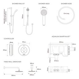 Aqualisa Smart Link HP/Combi Rear-Fed Chrome Thermostatic Dual Outlet Concealed Smart Shower with Fixed Head