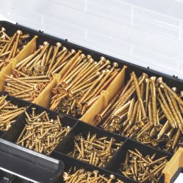 Turbo  PZ Double-Countersunk Woodscrews Trade Case 1400 Pcs