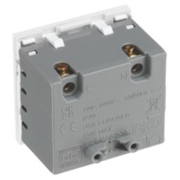 British General Euro Module Modular 3A 45W 2-Outlet Type A & C USB Socket White