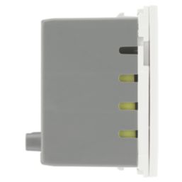 British General Euro Module Modular 3A 45W 2-Outlet Type A & C USB Socket White