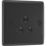 British General Nexus Metal 5A 1-Gang Unswitched Round Pin Socket Matt Black with Colour-Matched Inserts