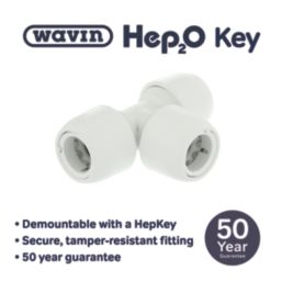 Hep2O  Plastic Push-Fit Equal Tees 22mm 10 Pack