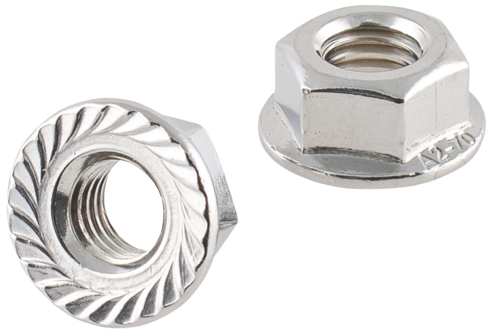 Easyfix A2 Stainless Steel Flange Head Nuts M8 100 Pack Screwfix