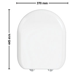 ETAL Comite Soft-Close with Quick-Release D-Shaped Toilet Seat Composite High Polished Gloss White