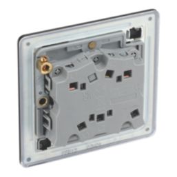 LAP  10A 1-Gang 3-Pole Fan Isolator Switch Matt Black  with Colour-Matched Inserts