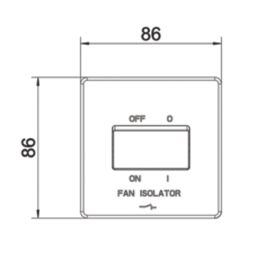 LAP  10A 1-Gang 3-Pole Fan Isolator Switch Matt Black  with Colour-Matched Inserts