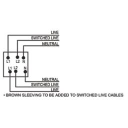 LAP  10A 1-Gang 3-Pole Fan Isolator Switch Matt Black  with Colour-Matched Inserts