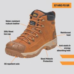 Site Fortress Size 11  Tan Waterproof Steel Toe Cap Safety Boots