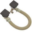 Highlife Bathrooms  Matt Black Square Head Bath Overflow Filler Tap  With Clicker Waste