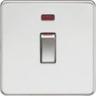 Knightsbridge  45A 1-Gang DP Control Switch Polished Chrome with LED