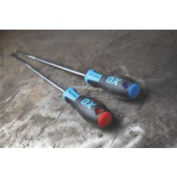 OX Pro Slotted / PZ Long Reach Screwdriver Set 2 Pieces