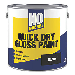No Nonsense  Gloss Black Acrylic Water-Based Paint 2.5Ltr