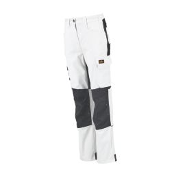 Site Kilani Womens Stretch Trousers White / Grey Size 12 30" L