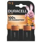 Duracell   9V Alkaline Battery 2 Pack