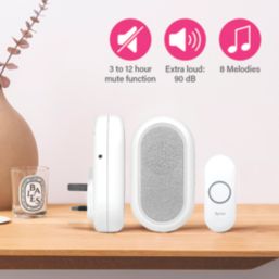 Byron DBY-23564BS Battery-Powered Wireless Door Chime Pack White