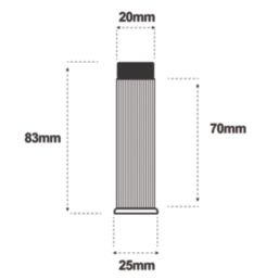 Eclipse Cylindrical Linear Wall Mounted Projection Door Stop 20 x 83mm Dark Bronze