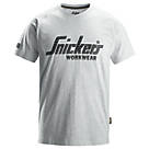 Snickers 2590 Logo Short Sleeve T-Shirt Grey Melange Medium 39" Chest