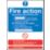 Non Photoluminescent "Fire Action" Notice Sign 230mm x 172mm