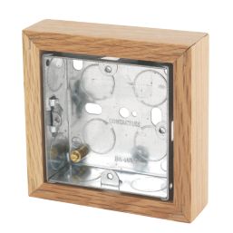 Varilight  1-Gang Surface Pattress Classic Oak Single Wall Box 25mm