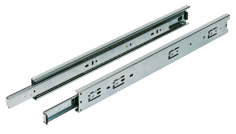Essentials Zinc-Plated Ball Bearing Drawer Runners 500mm 2 Pack - Screwfix