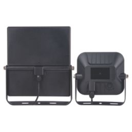 Luceco Mensa Outdoor LED Solar-Powered Floodlight With PIR Sensor Black 1500lm