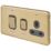Schneider Electric Lisse Deco 45A 2-Gang DP Cooker Switch & 13A DP Switched Socket Satin Brass with LED with Black Inserts