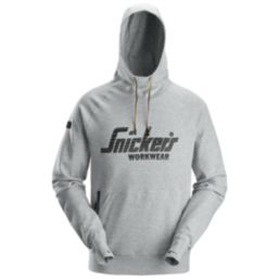 Snickers 2894 Logo Hoodie  Grey Melange Large 43" Chest