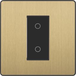 British General Evolve 1-Gang 2-Way LED Single Master Trailing Edge Touch Dimmer Switch  Satin Brass with Black Inserts