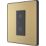 British General Evolve 1-Gang 2-Way LED Single Master Trailing Edge Touch Dimmer Switch  Satin Brass with Black Inserts