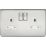 Knightsbridge  13A 2-Gang DP Switched Double Socket Polished Chrome  with White Inserts
