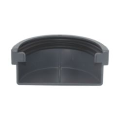FloPlast MiniFlo Half Round External Gutter Stop End Anthracite Grey 76mm