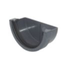 FloPlast MiniFlo Half Round External Gutter Stop End Anthracite Grey 76mm
