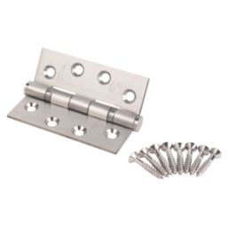 Eclipse  Satin Chrome Grade 13 Fire Rated Ball Bearing Hinges 102mm x 76mm 2 Pack