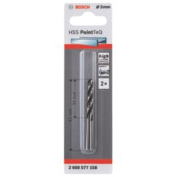 Bosch PointTeQ Straight Shank Metal Drill Bits 3mm x 61mm 2 Pack