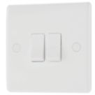 British General 800 Series 10AX 2-Gang 2-Way Light Switch  White