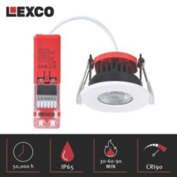 Lexco Tauri Fixed  Fire Rated LED Downlight White 8W 500-800lm