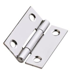 Smith & Locke Polished Chrome  Fixed Pin Butt Hinges 50mm x 40mm 2 Pack
