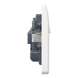 MK Logic Plus 13A 2-Gang DP Switched Socket + 2A 10.5W 2-Outlet Type A USB Charger White