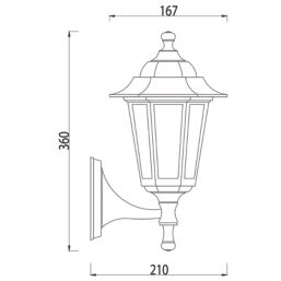 Outdoor Coach Lantern With PIR Sensor Matt Black