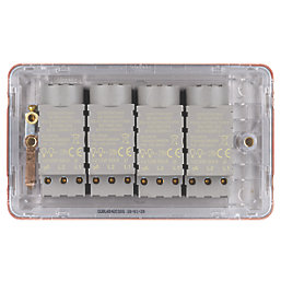 Schneider Electric Lisse Deco 4-Gang 2-Way  Dimmer Switch  Copper