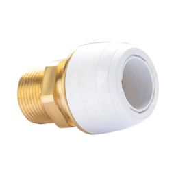 Hep2O  Plastic Push-Fit Adapting Keyless Male Coupler 22mm x 3/4"