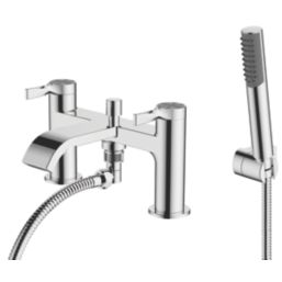 Swirl Ayre Chrome-Plated 126mm Deck Mounted Dual Control Manual Shower Mixer Tap