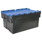Barton 56Ltr 400mm x 600mm x 310mm Black / Blue Container with Attached Lid