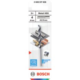 Bosch PointTeQ Straight Shank Metal Drill Bits 4mm x 75mm 2 Pack