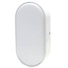 LAP  Outdoor Oval LED Bulkhead with Grid White 16W 1000lm