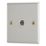 Contactum iConic 1-Gang Female Coaxial TV Socket Brushed Steel with White Inserts
