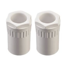 Deta TTE Female Conduit Adaptors 25mm White 2 Pack