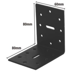 Magnodur Angle Brackets Black 80mm x 80mm x 60mm 10 Pack